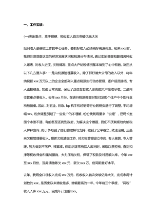 税务工作总结范文5
