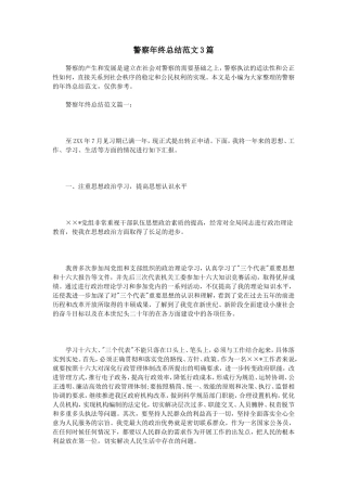 警察年终总结范文3篇