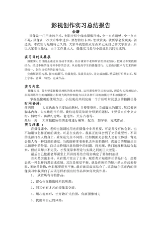 摄像总结报告