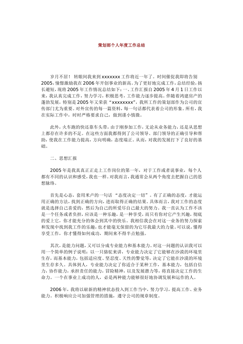 策划部个人年度工作总结_第1页