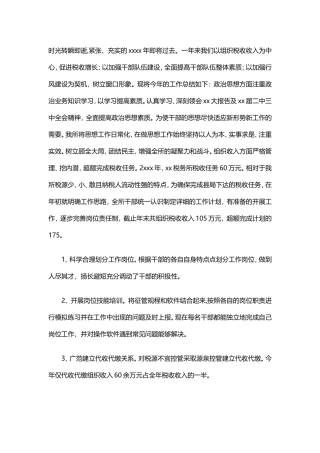 税务工作总结范文2