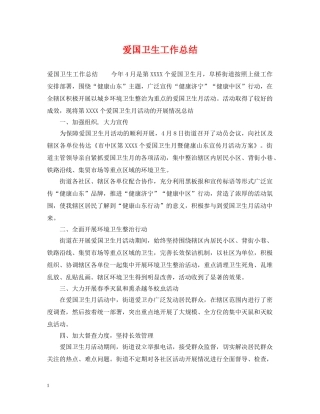 爱国卫生工作总结 