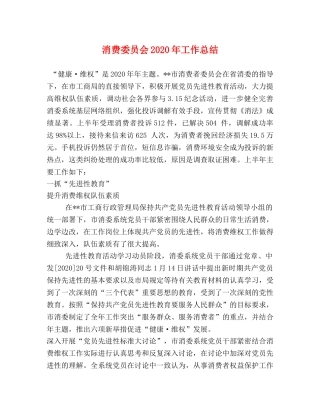 消费委员会2024年工作总结 