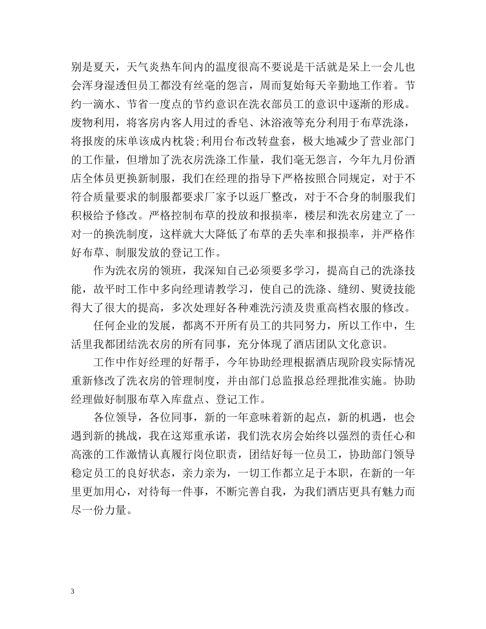 洗衣房的年度工作总结 _第3页