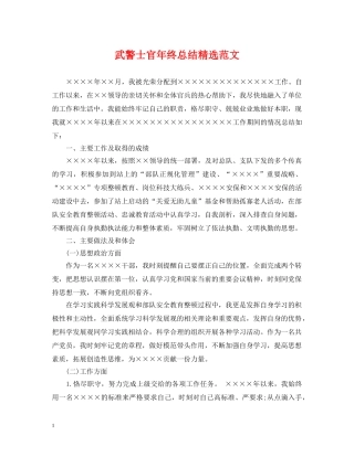 武警士官年终总结精选范文 