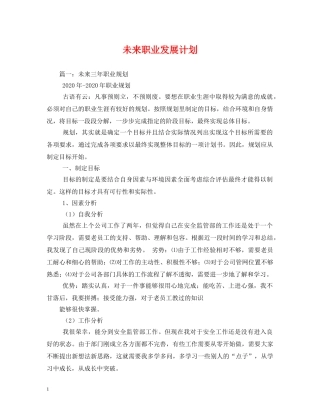 未来职业发展计划 