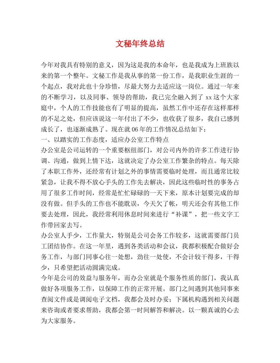 文秘年终总结 _第1页