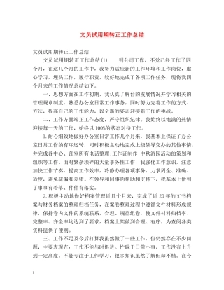 文员试用期转正工作总结 