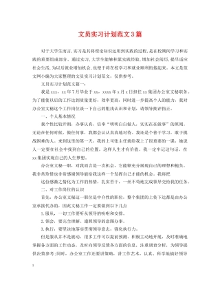 文员实习计划范文3篇 