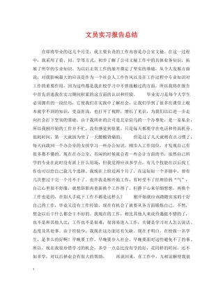 文员实习报告总结 