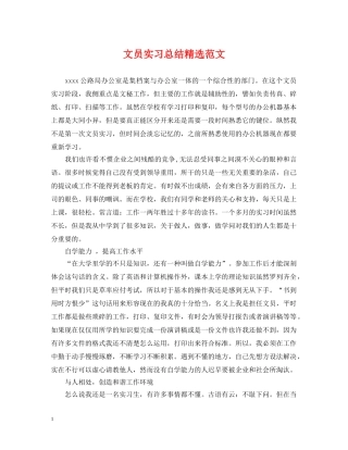 文员实习总结精选范文 