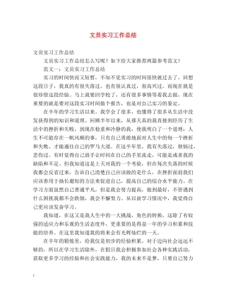 文员实习工作总结 