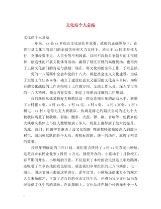 文化站个人总结 