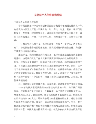 文化站个人年终自我总结 