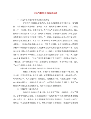 文化广播宣传工作的自我总结 