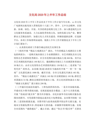 文化局2024年上半年工作总结 