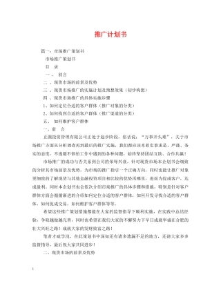 推广计划书 