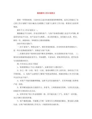 我的新年工作计划范文 