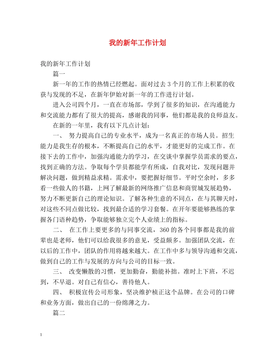 我的新年工作计划2 _第1页