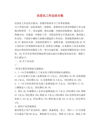息化工作总结合集 