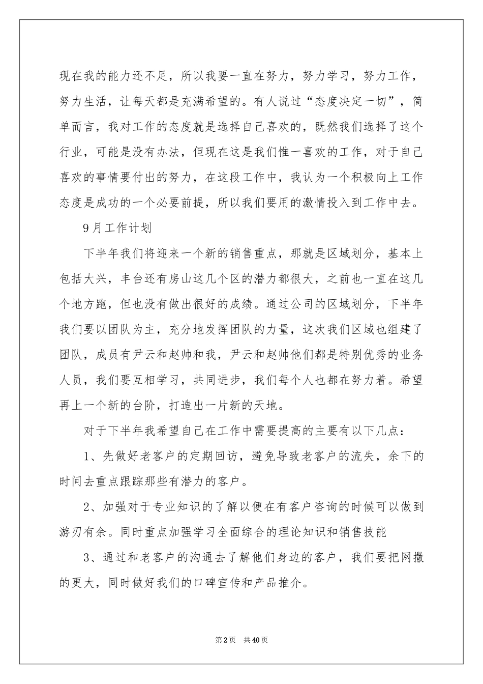 销售个人月度工作参考总结_第2页