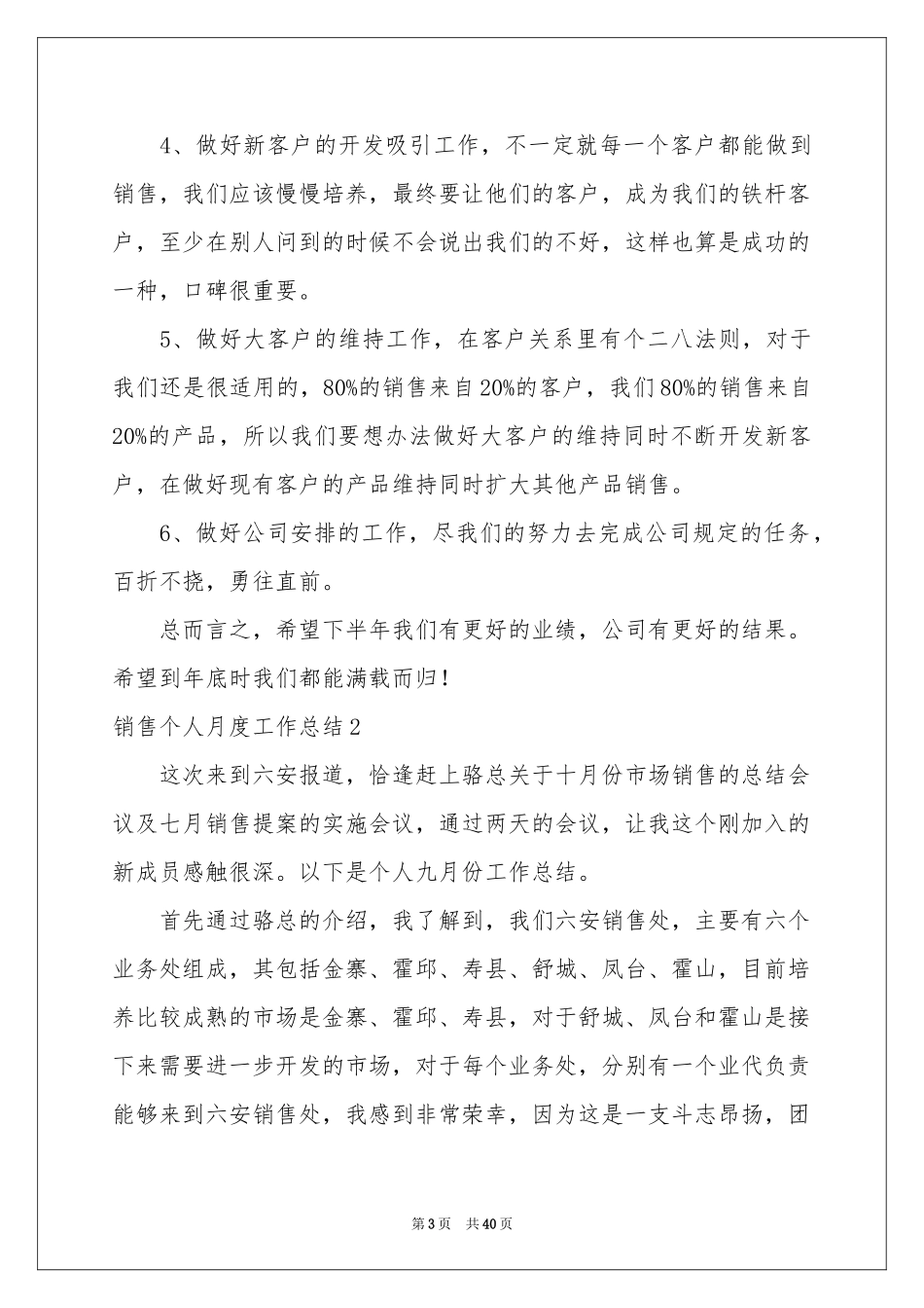 销售个人月度工作参考总结_第3页