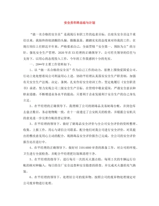 安全员年终总结与计划 