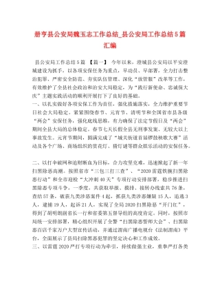 委托书-册亨县公安局魏玉志工作总结_县公安局工作总结5篇汇编 