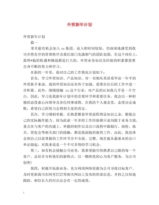 外贸新年计划 