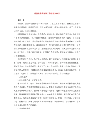 外贸业务员年终工作总结800字 