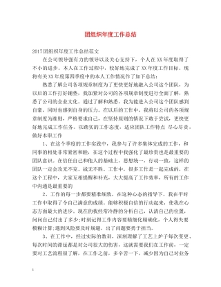 团组织年度工作总结 