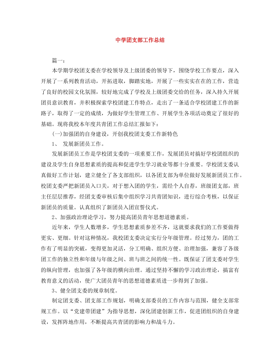 团支部工作总结 _第1页