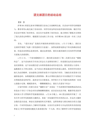 团支部团日的活动总结 