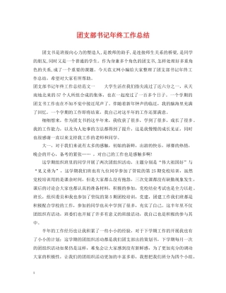 团支部书记年终工作总结 