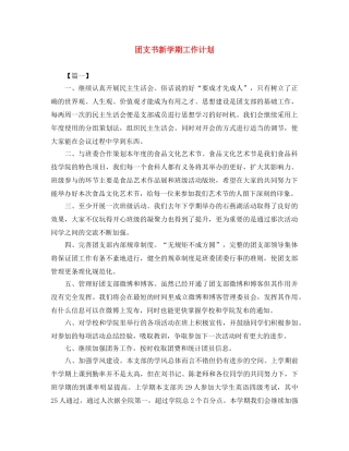 团支书新学期工作计划 