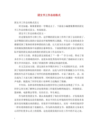 团支书工作总结格式2 