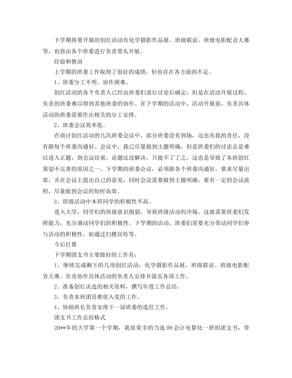 团支书工作总结格式 _第2页