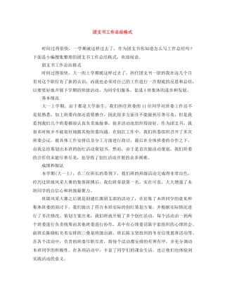 团支书工作总结格式 