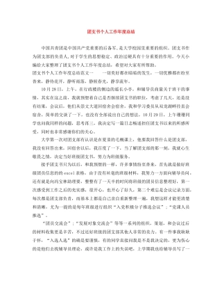 团支书个人工作年度总结 