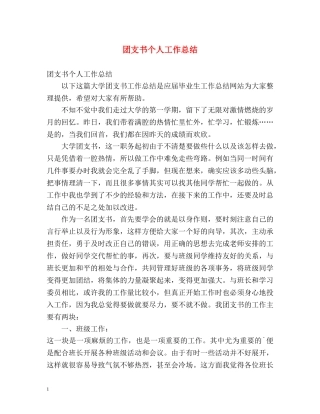 团支书个人工作总结2 