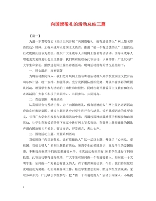 向国旗敬礼的活动总结三篇 