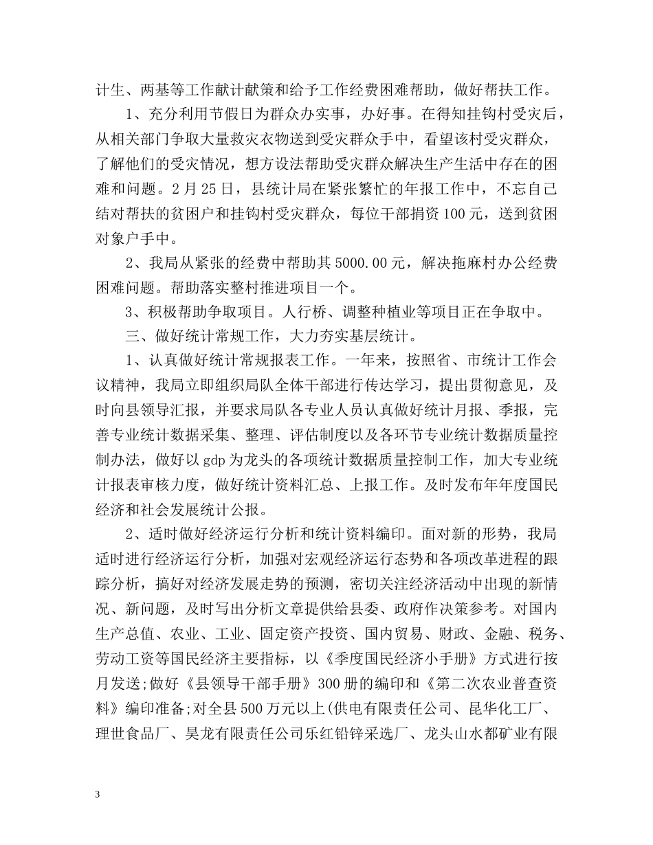 县统计局办公室工作总结 _第3页