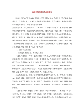 县统计局年度工作总结范文 