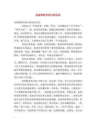 县级调研员的自我总结 