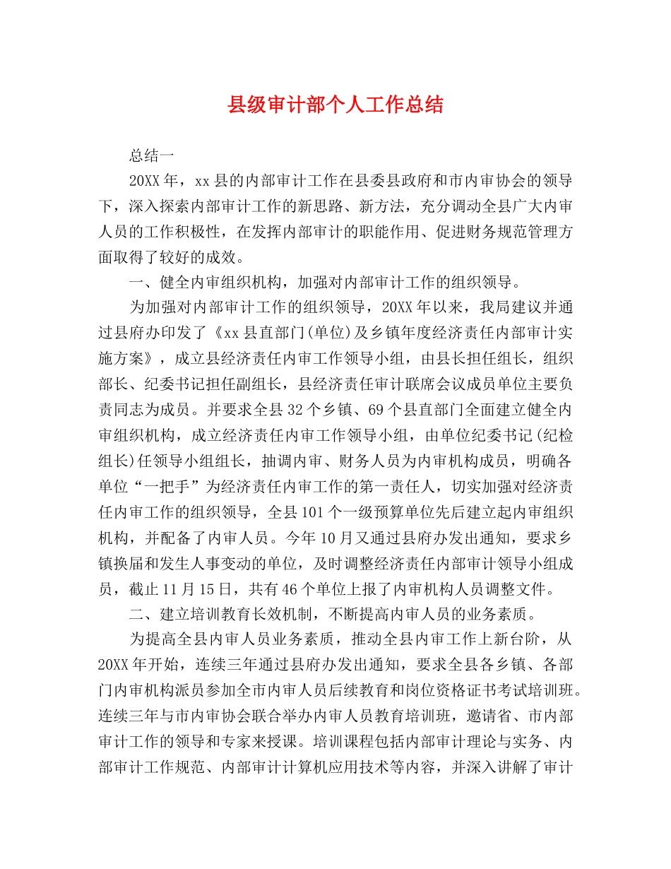 县级审计部个人工作总结 _第1页