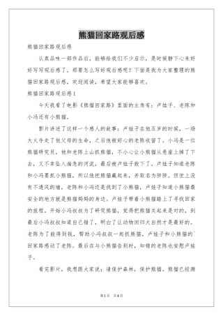 熊猫回家路观后感