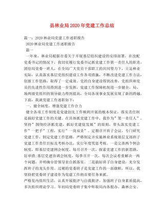 县林业局2024年党建工作总结 