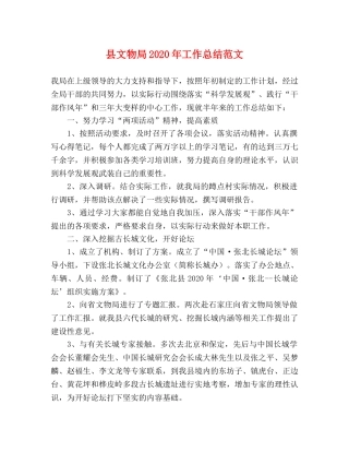 县文物局2024年工作总结范文 