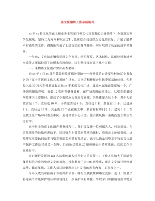 县文化馆终工作总结格式 