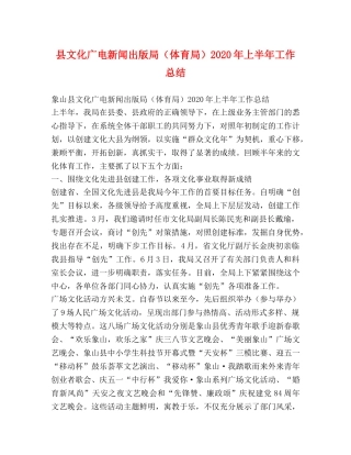 县文化广电新闻出版局（体育局）2024年上半年工作总结 